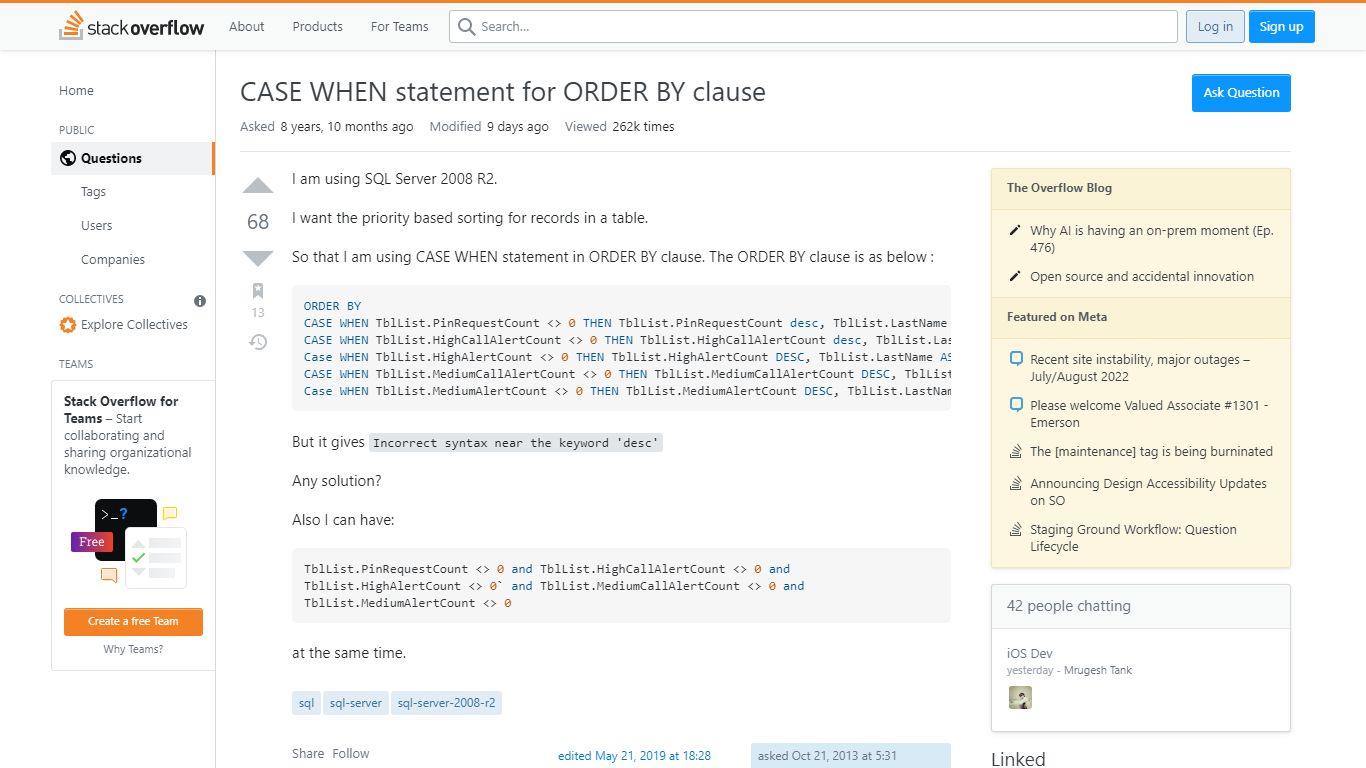 CASE WHEN statement for ORDER BY clause - Stack Overflow