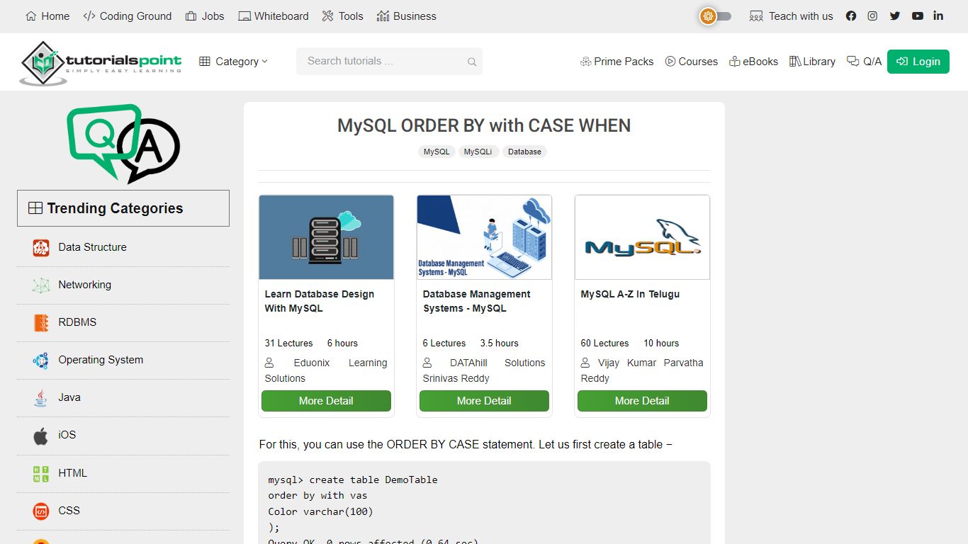 MySQL ORDER BY with CASE WHEN - tutorialspoint.com